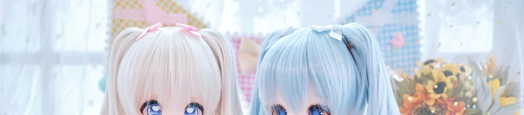 BJD Doll Wig 1/3 1/4 1/6 Handmade Bjd Doll Wig Curly Hair DIY Joints Doll Toy Fashion Fiber Double Tail Wig Dolls Accessories