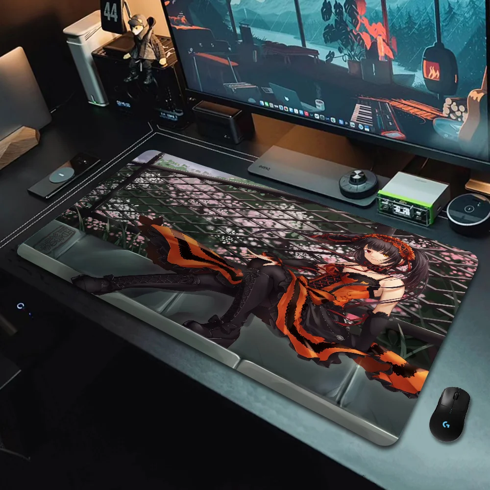 Tokisaki Kurumi Mouse Pad Gamer Computer Carpet Desk Mat Gaming Accessories Mousepad Kawaii Cabinet Mats Pc Keyboard Mause Anime