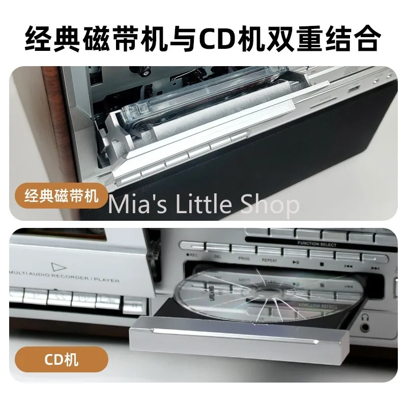 multi-function vinyl record player retro phonograph CD tape HIFI bluetooth speaker