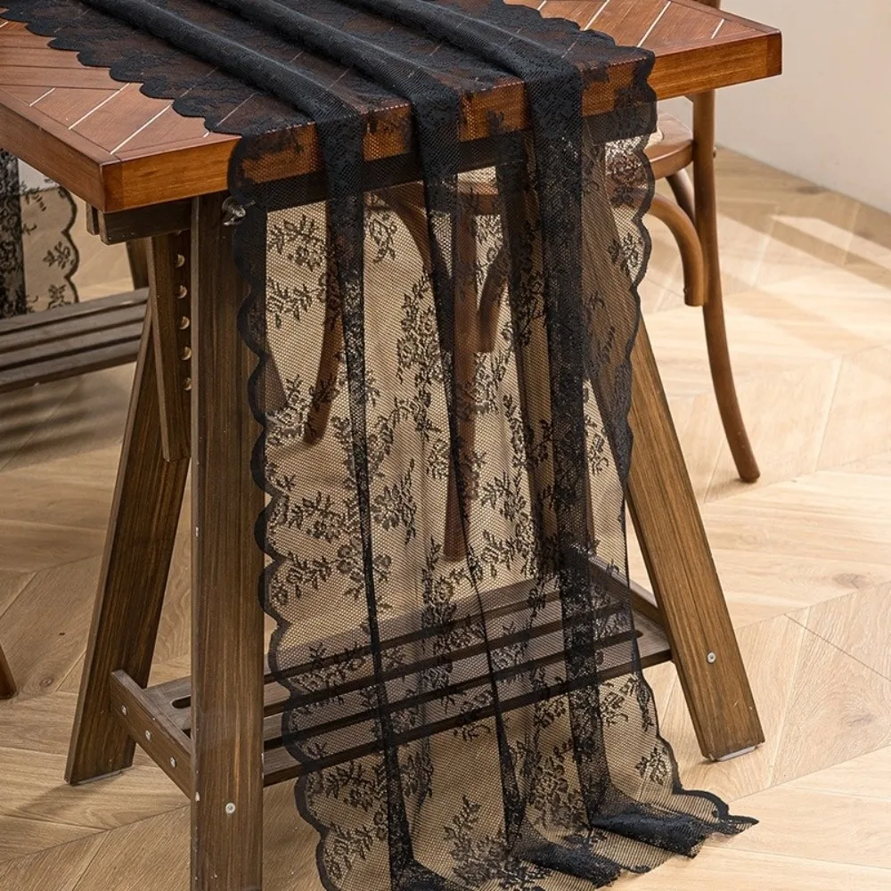 New Lace Fabric Lace Table Runner Floral Pattern Boho Lace Tablecloth Wedding Table Decor Coffee Table Tv Stand
