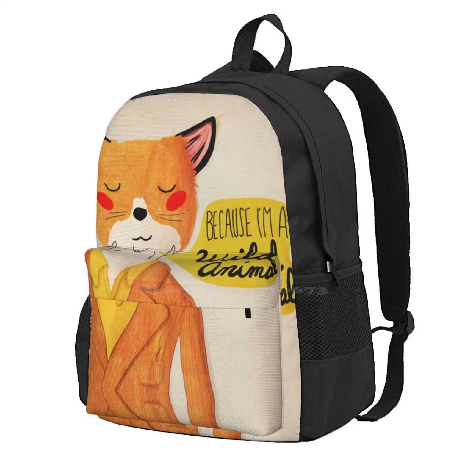 Because I'M A Wild Animal Hot Sale Schoolbag Backpack Fashion Bags Fantastic Mr Fox Wes Anderson