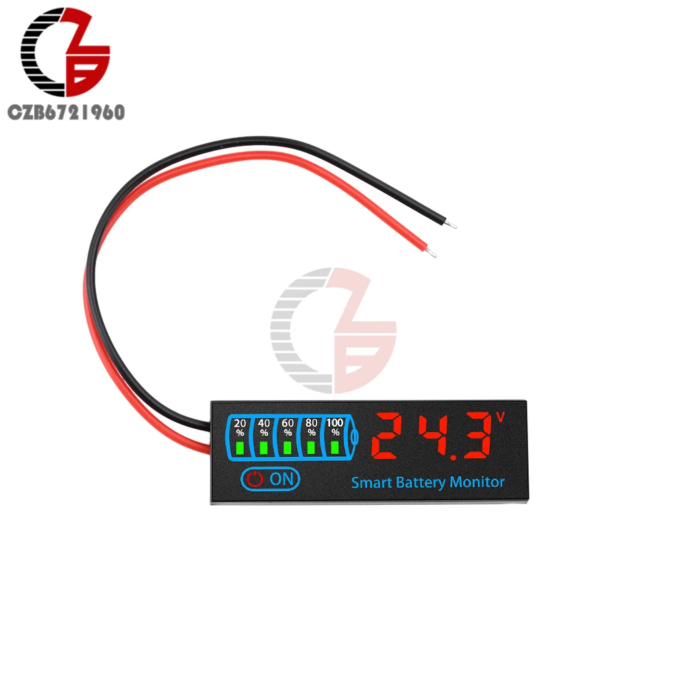 3-12S 3-14S Battery Level Indicator DC 7-55V Voltage Battery Capacity Tester Red/Blue/Green/White LED Display Indicator Light