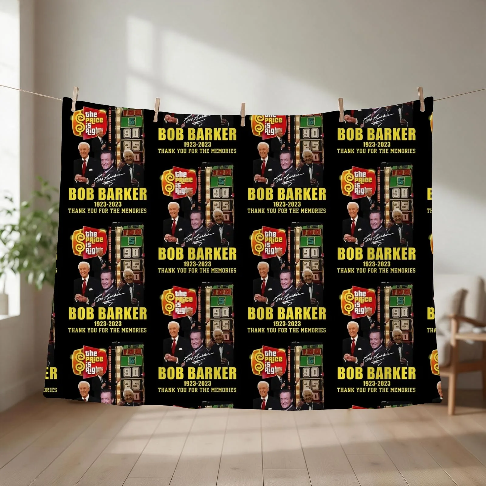 The Price Is Right Bob Barker 1923 Throw Blanket couch cozy soft plush fuzzy picnic outdoor blanket