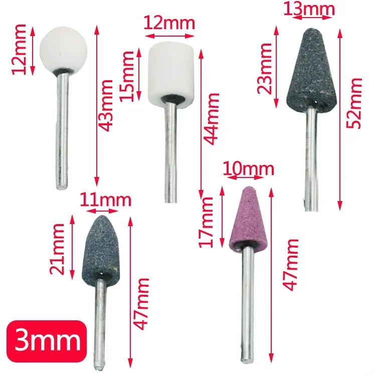 10 قطعة/المجموعة السيراميك شنت طحن الحجر لطحن تلميع نحت و الصقل الألومنيوم أكسيد المواد 1/4 ''عرقوب