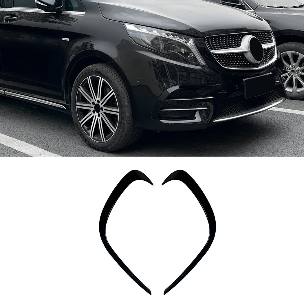 Car Front Bumper Splitter Side Spoiler Air Vent Wind Knife BodyKits For Mercedes-Benz V-Class W447 AMG Line 2016-2023