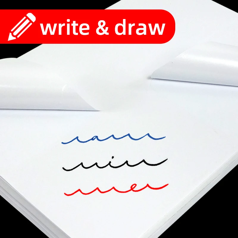 50 ورقة من ورق الملصقات ذاتي اللصق غير اللامع مقاس A4، ملصقات فارغة مقاس 8.3 × 11.7 بوصة مناسبة لكتابة الأسماء، مناسبة للليزر و #5