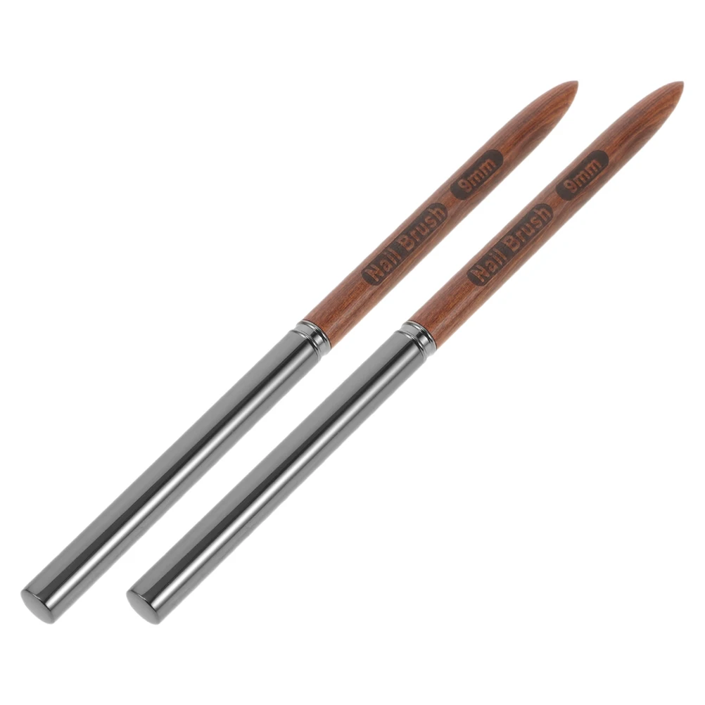 

2 Pcs Nail Art Edge Pen Manicure Drawing Tool Wooden Pole Female Supply Accessory