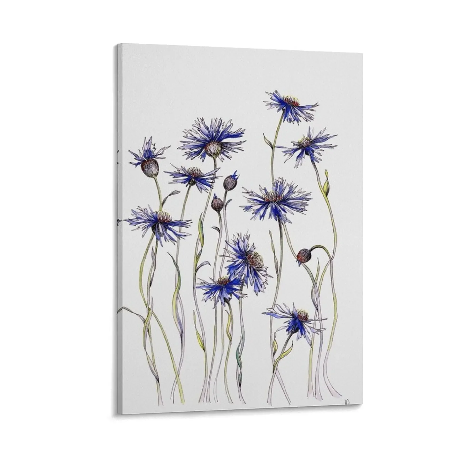 

Blue Cornflowers Canvas Painting room decorations anime home decors accessories