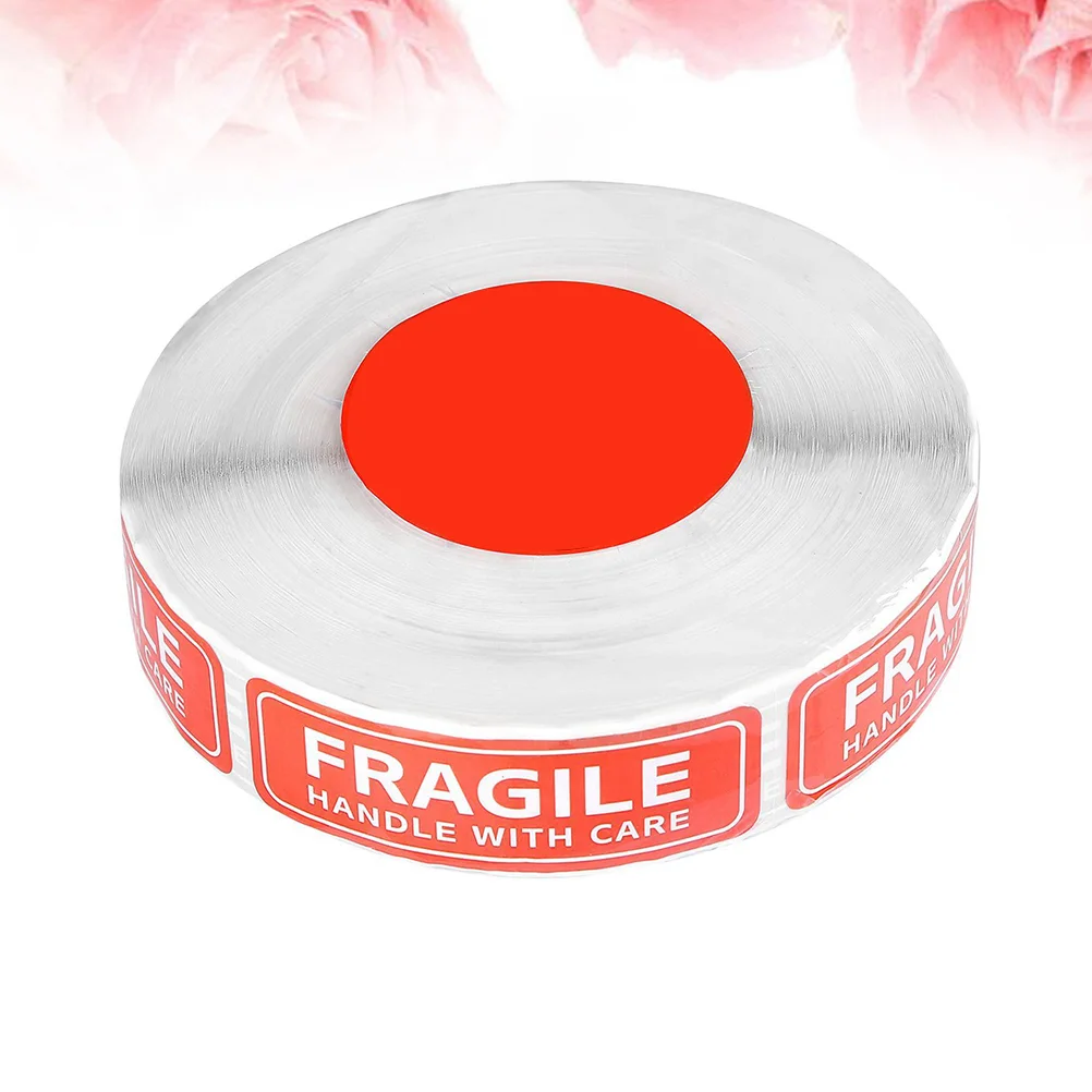 1 Roll 1x3 Inch Fragile Warning Stickers Adhesive Backside Sign Safe Transportation Sticker Clear Large Font Text Decal for Ship