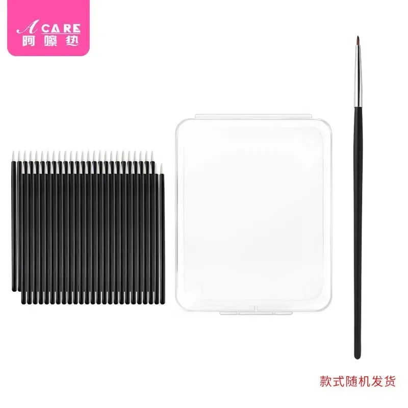 アイライナーブラシ A1P49 - 使いやすく、持ち運びに便利、まつげ、メイクアップ、小さなブラシ、フックペン、斜め平頭ブラシ