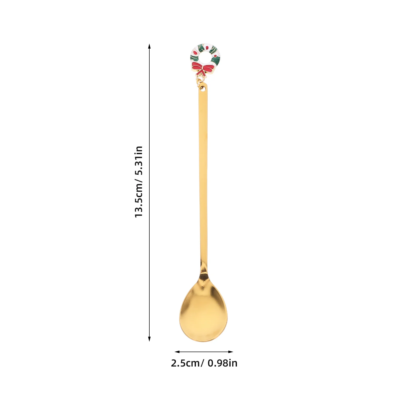 4 stuks roestvrijstalen kersthanger koffie roerlepel xmas dessert theelepels voor ijs taart soep kleine metalen lepels