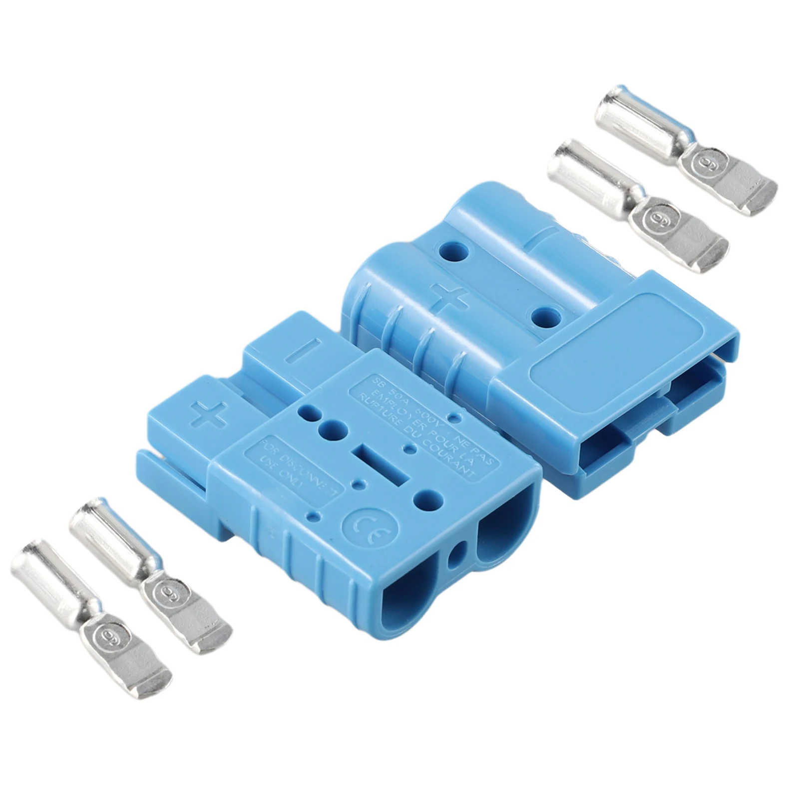 2x 50A Rated 6AWG DC Connector Kit for 12V 24V Systems Suitable for Solar Panels Caravans 4WD Vehicles Refrigerators Trailers