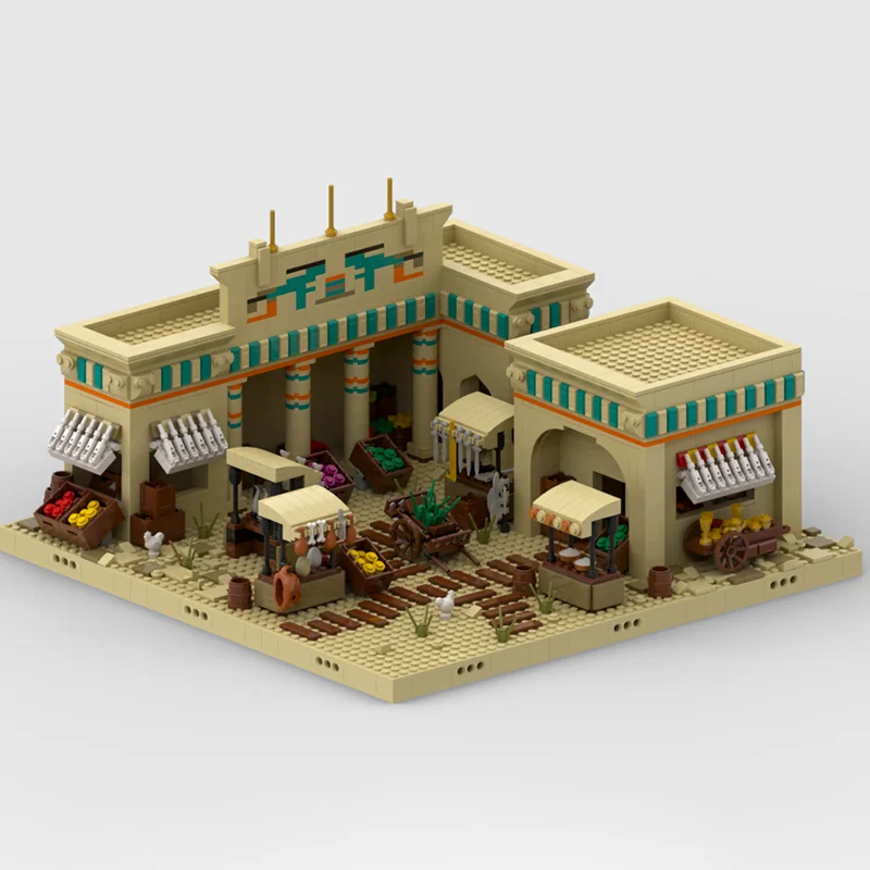 نموذج بناء المدينة المعيارية Moc قوالب بناء العمارة المصرية تكنولوجيا البناء كتل وحدات لعبة البناء الهدايا