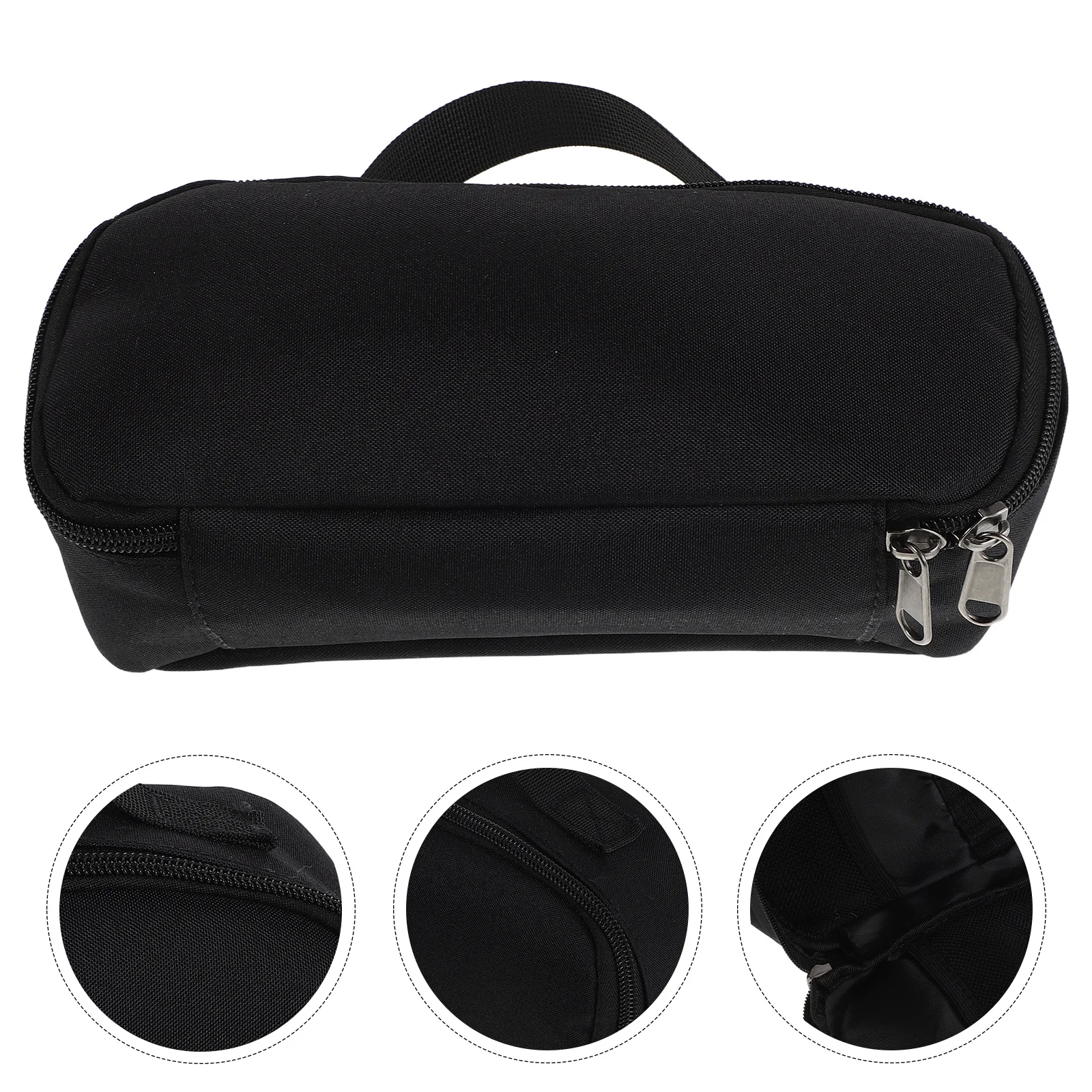 

Large Capacity Black Pencil Case Pouch Oxford Cloth Zipper Bag With Handle For School College Office Supplies Organizer Durable