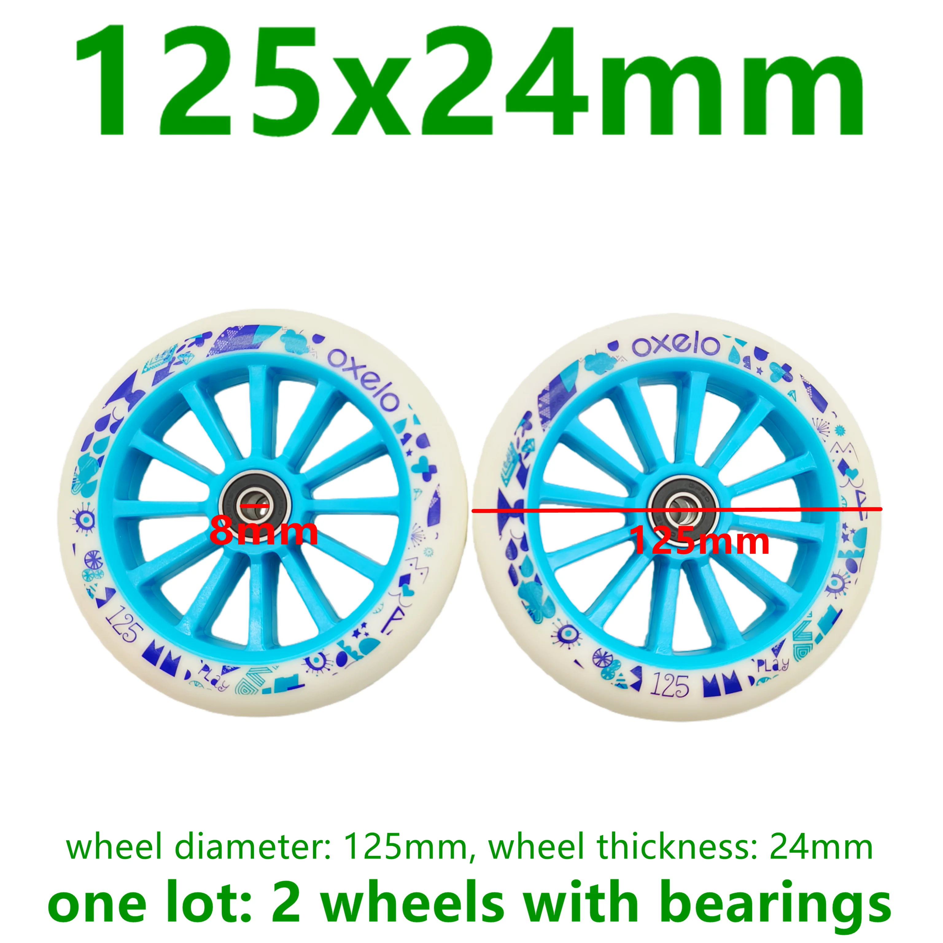 스쿠터 휠 베어링 ABEC-9, 무료 배송, 125mm, 125x24mm