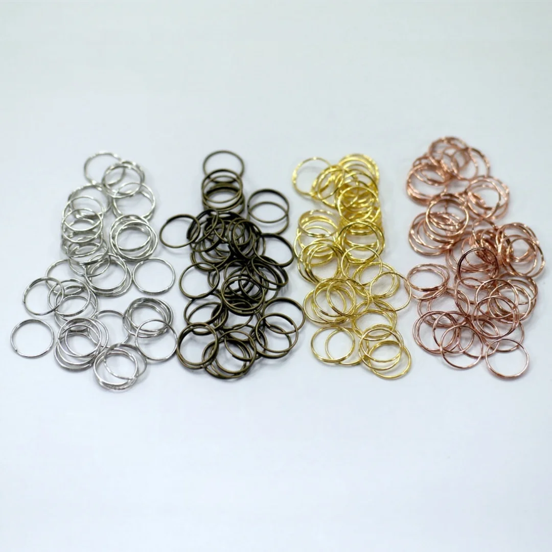 Camal 150pcs 11mm/14mm Ring Connectors Pins 4Color for Beads Octagonal Crystal Pendent Prisms Hanging Connecting Lamp Chandelier