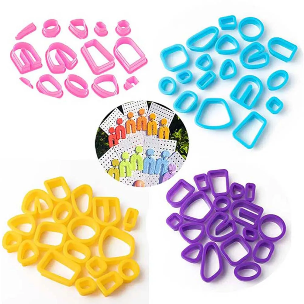 18Pcs/Set Irregular Geometric Shape Mold Soft Pottery Earrings Cutting Mold Polymer Clay for Polymer Clay Jewelry Making