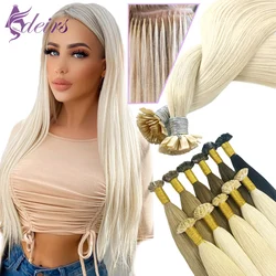 ADEIRS Straight Flat Tip Hair Extensions Natural Real Human Hair Fusion Keratin Capsule Hair Extensions Brown Blonde 16-24inch