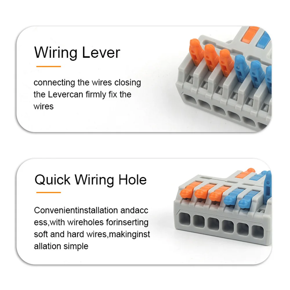 25-100PCS Electrical Wire Connector Compact Universal Conductor 2/3 Pin Docking Port Lever Push-in Cable Clamp Terminals Block