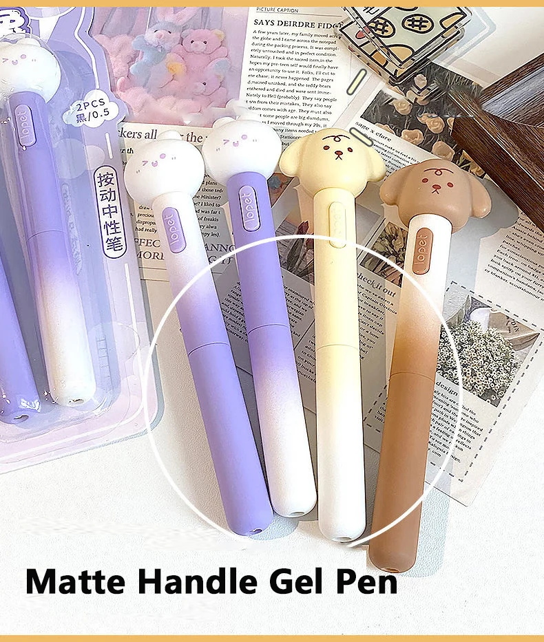 

Гелевая ручка Lopet, набор из 2 предметов, милые мягкие 3D топы Ins, гладкие ручки для письма, канцелярские принадлежности для ведения журнала, подарки для студентов