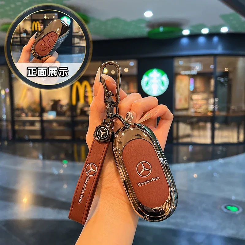 for Mercedes Benz 2022 C S Class W206 W223 S350 C260 C300 S400 S450 S500 Remote Car Key Case Cover Fob Keychain
