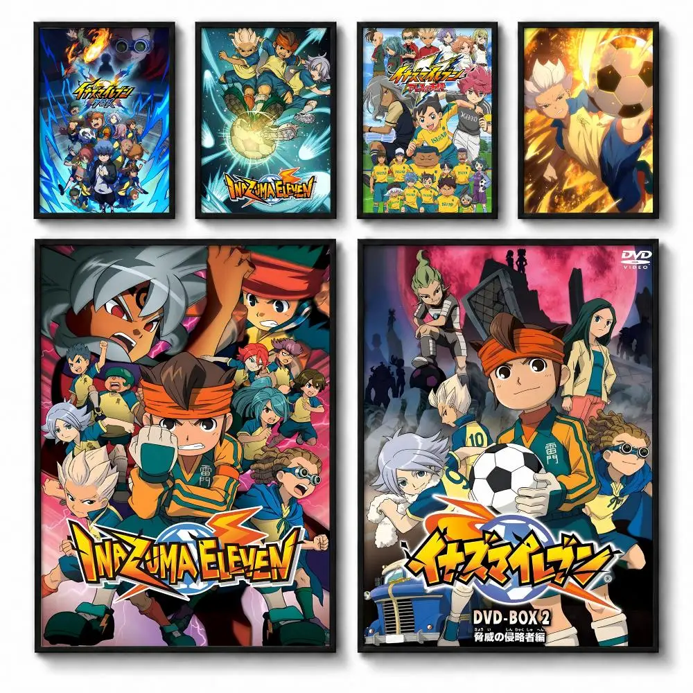 Anime Inazuma Eleven Poster Self-adhesive Art Waterproof Paper Sticker Coffee House Bar Room Wall Decor