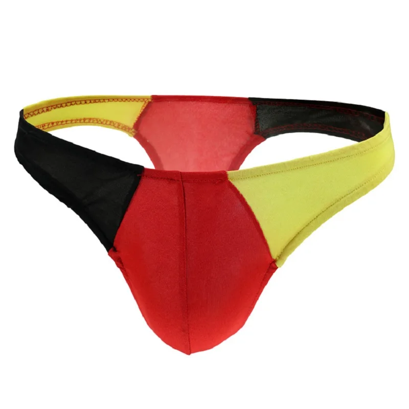Low rise Men's  Sexy Underwear Panties Male Underpants Contrast Small T Pants  Thong G-string 1113