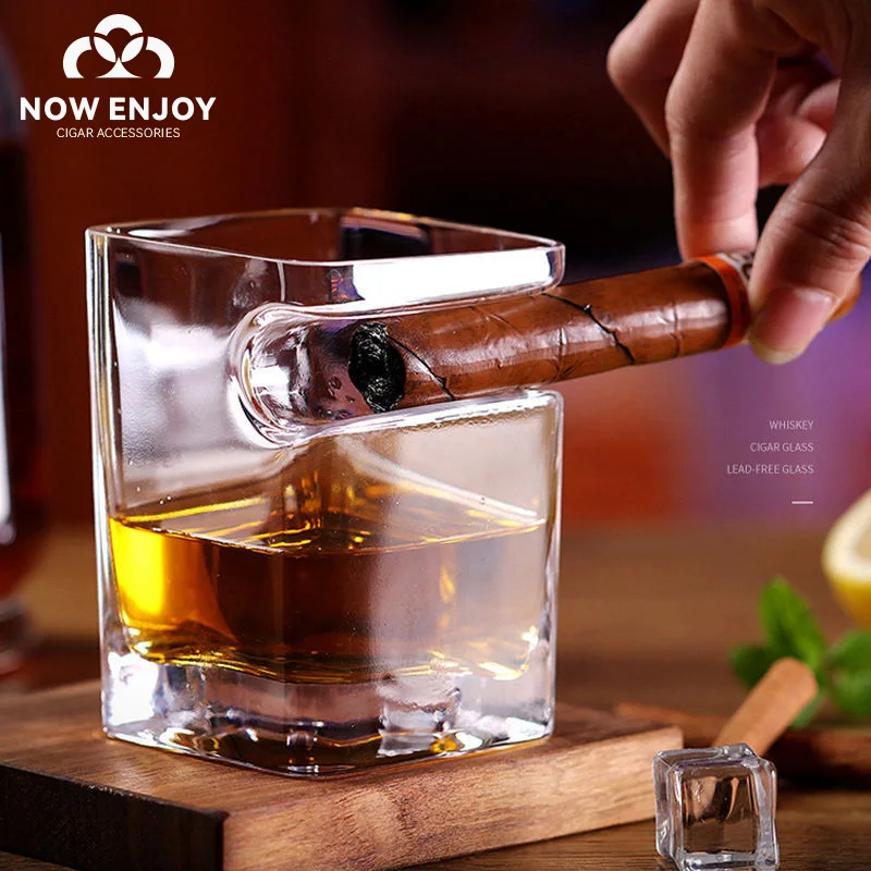 Fashion Glass for Whiskey and Cigar Lead-free glass material Thick-bottomed strong liquor crystal glass imported wine cup