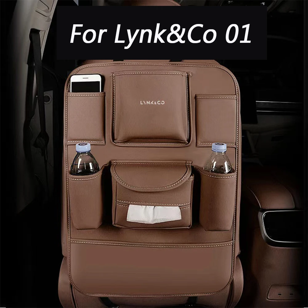 

Для Lynk & Co 01 2017-2024 Многофункциональная сумка для хранения спинки сиденья, ящик для хранения, противоударная накладка для салона автомобиля