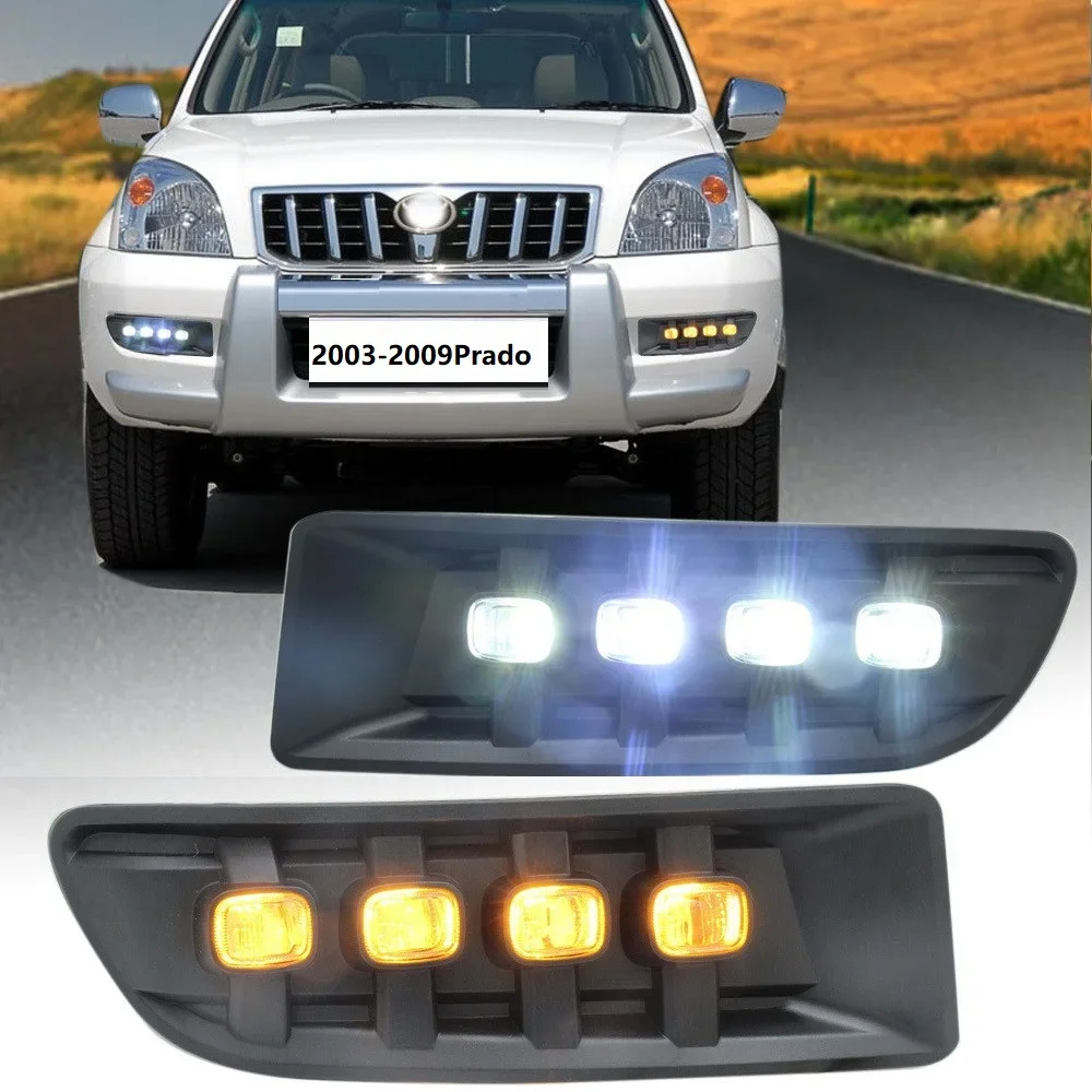 

Передние светодиодные противотуманные фары для Toyota Landcruiser Prado LC120 Fj120 2003 2004 2005 2006 2007 2008 2009 Prado Светодиодные противотуманные фары указателя поворота
