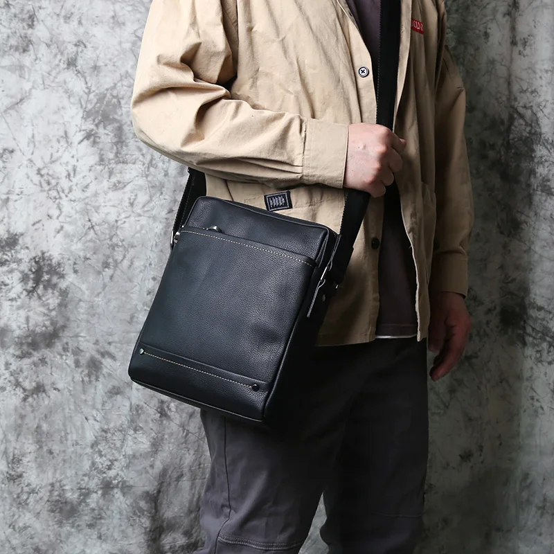 NZPJ Leder herren Schulter Tasche Casual Große-Kapazität Weichem Leder Rucksack Top Schicht Rindsleder Vertikale Messenger Business Tasche – Detail 5