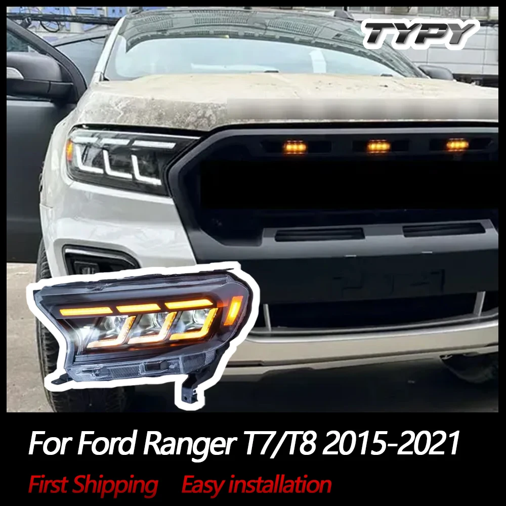 

TYPY Car Lights For Ford Ranger T7/T8 2015-2021 Headlight LED Projetor head Lamp Daytime Running Light Automotive Accessories