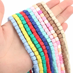 6mm Colorful Polymer Clay Beads Square Cube Loose Spacer Handmade Beads For Jewelry Making DIY Bracelet Necklace Accessories