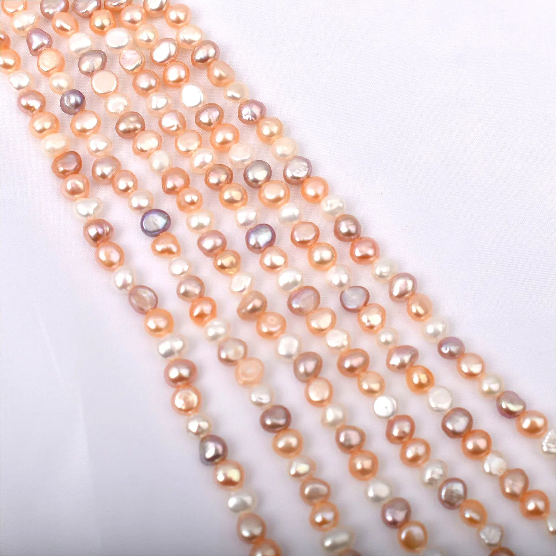 

4-5mm3A Beautiful Natural Freshwater Mix Color White Pink Pearl Irregular Bead Jewelry Make DIY Necklace Bracelet Accessories