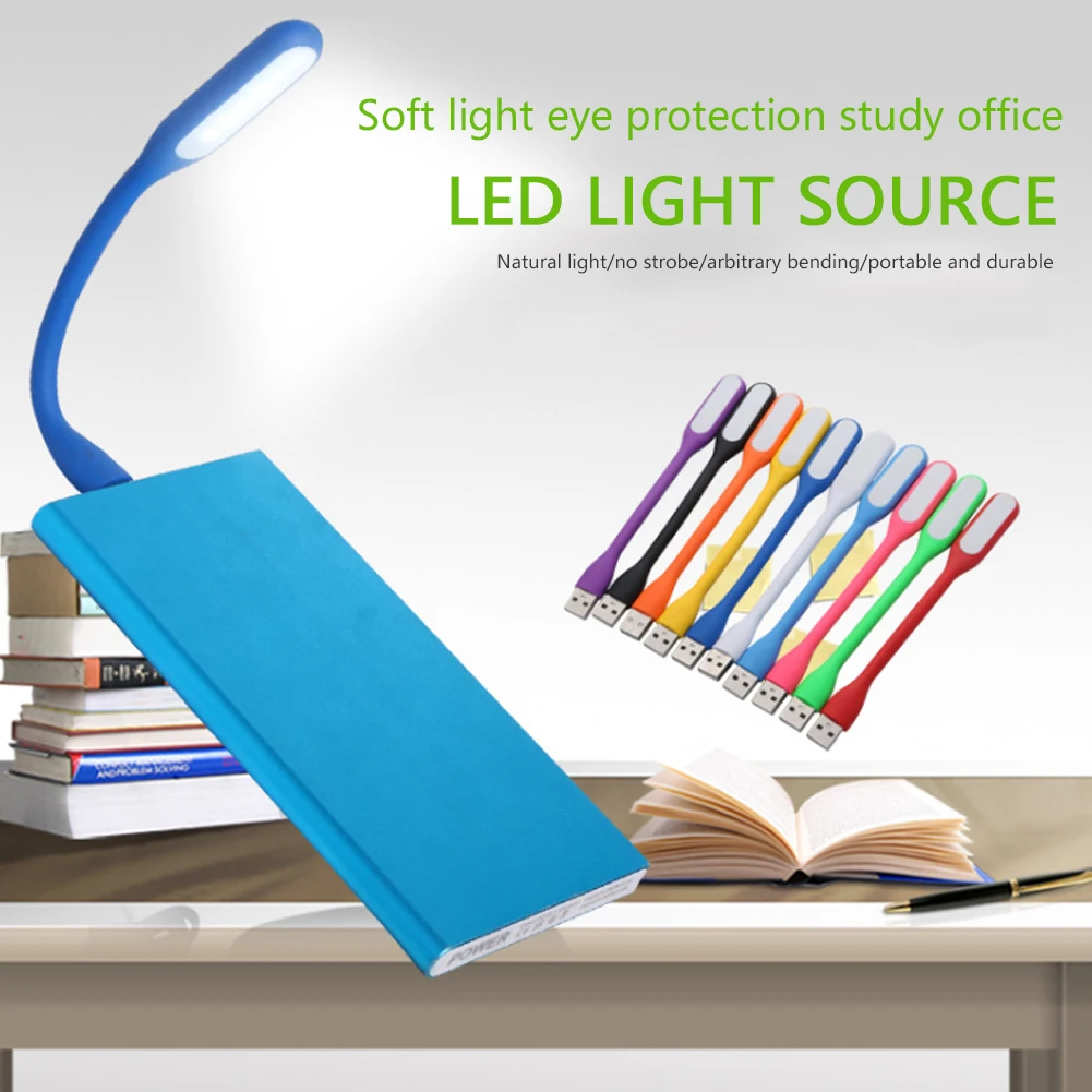 Mini LED Night Lamp 360 Degree Adjustable USB Desk Lights Small Dimmable Table Lamp Portable Lamp For PC Power Bank Notebook