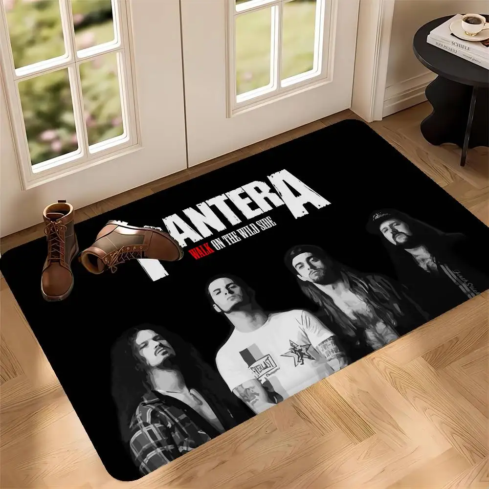 Classic Metal Band P-Pantera Entrance Door Mat Washable Non-Slip Living Room Sofa Chairs Area Mat Kitchen Welcome Doormat