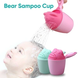 Baby Bath Caps Toddle Cute Cartoon Shampoo Cup Children Bathing Bailer Child Rinse Cup Bath Washing Head Baby Shower  Spoons