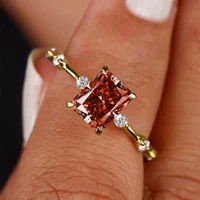 CAOSHI Fashion Lady Yellow Zirconia Ring Trendy Female Engagement Ceremony Jewelry Stylish Bridal Wedding Band Accessories Gift - Image 6