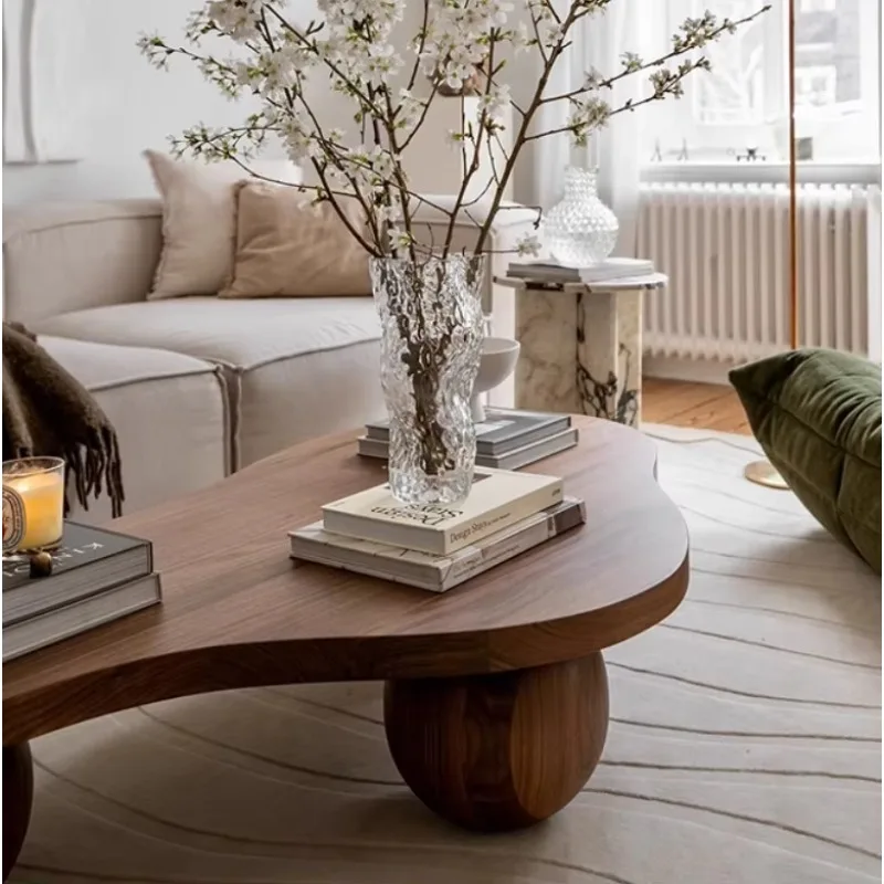 Minimalist Style Modern Solid Wood Coffee Table Apartment Living Room Tea Table