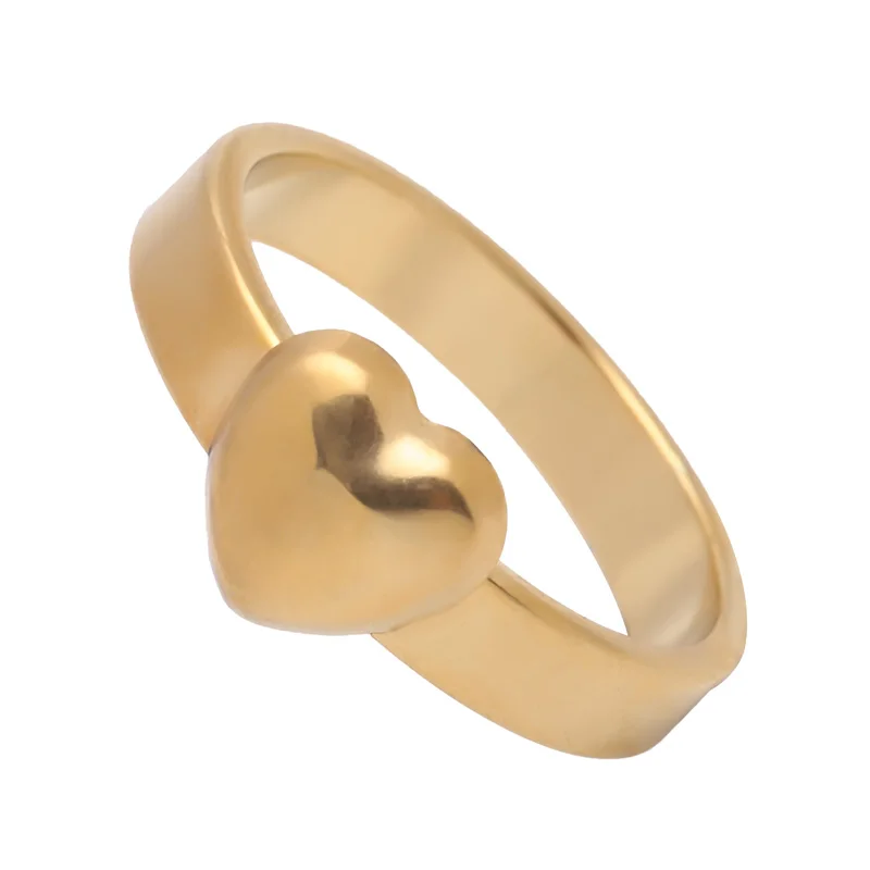 316L Gold Stainless Steel US 7/8/9/10 Heart-shaped Ring For Women Girlfriend Jewelry Wedding Gift Drop Shipping anillo