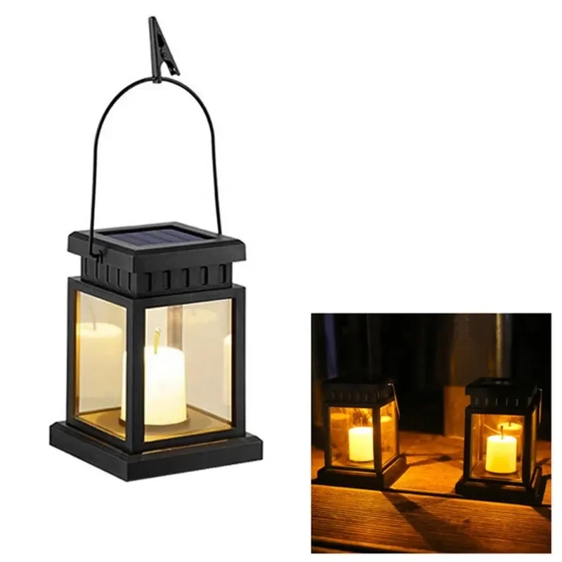 Solar Outdoor Retro Palace Lantern Lights Hanging Candle Lamps Landscape Lighting Floor Garden Decor