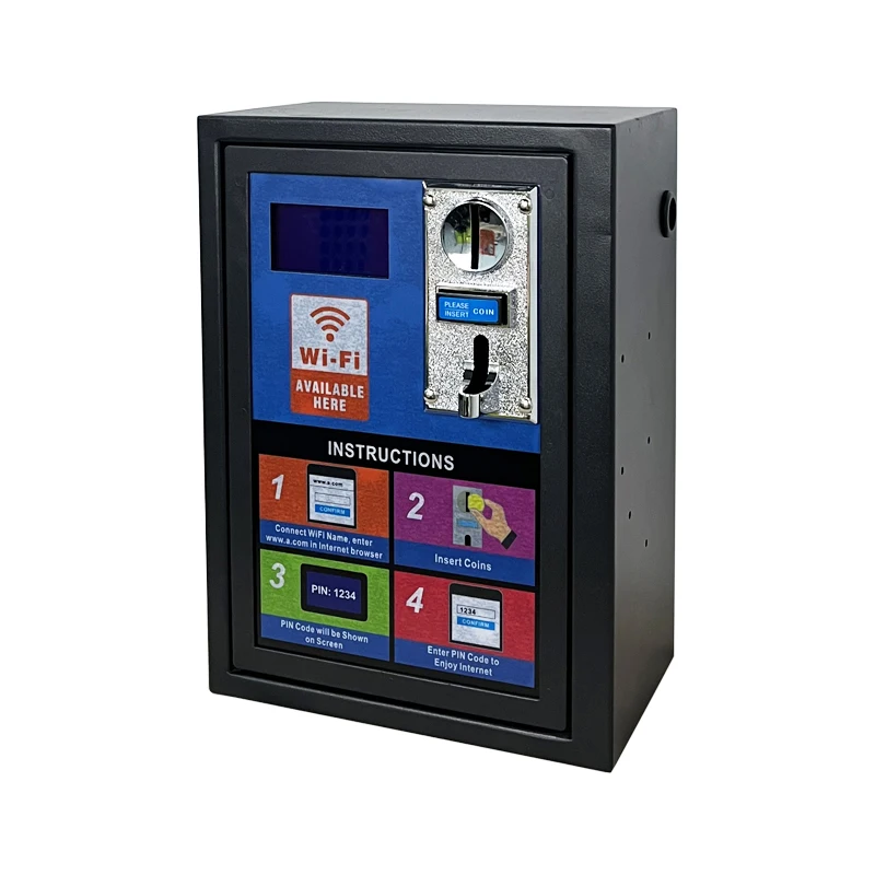 EE1  Machines for Small Businesses PIN Code Coin-Operated WiFi Hotspot Commercial WiFi Vending Machines With LCD Screen