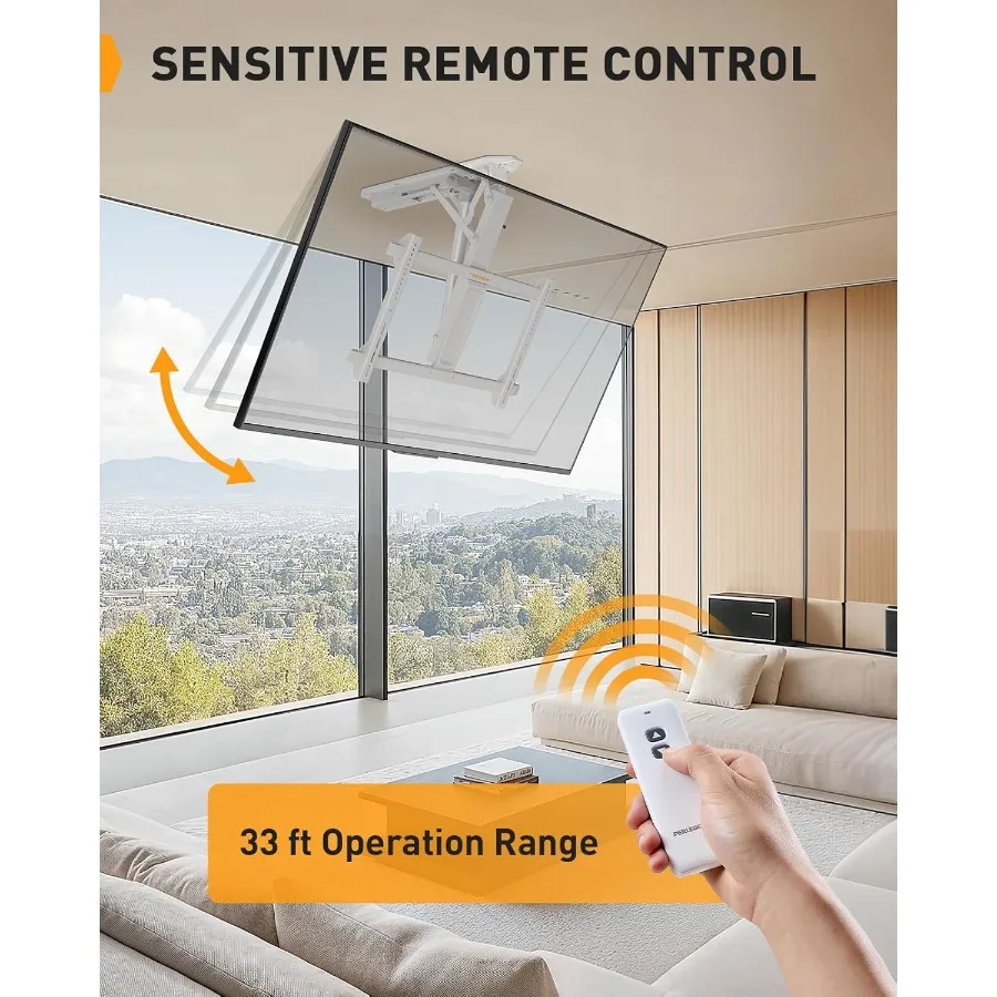 Motorized Electric Ceiling TV Mount with Remote Control for 3270 inch Flat and Curved Screen TVs Flip Down Drop Down Ceiling Mo