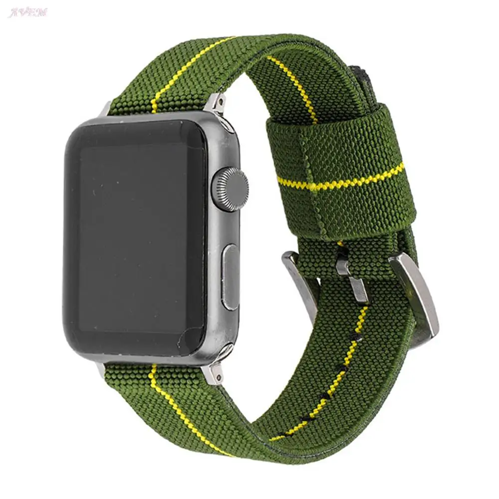 Nylon Strap for Apple Watch Band 44mm 40mm 42mm 38mm Sport Elastic Metal Buckle Wrist Bracelet for iWatch Series 1 2 3 4 5 6 SE