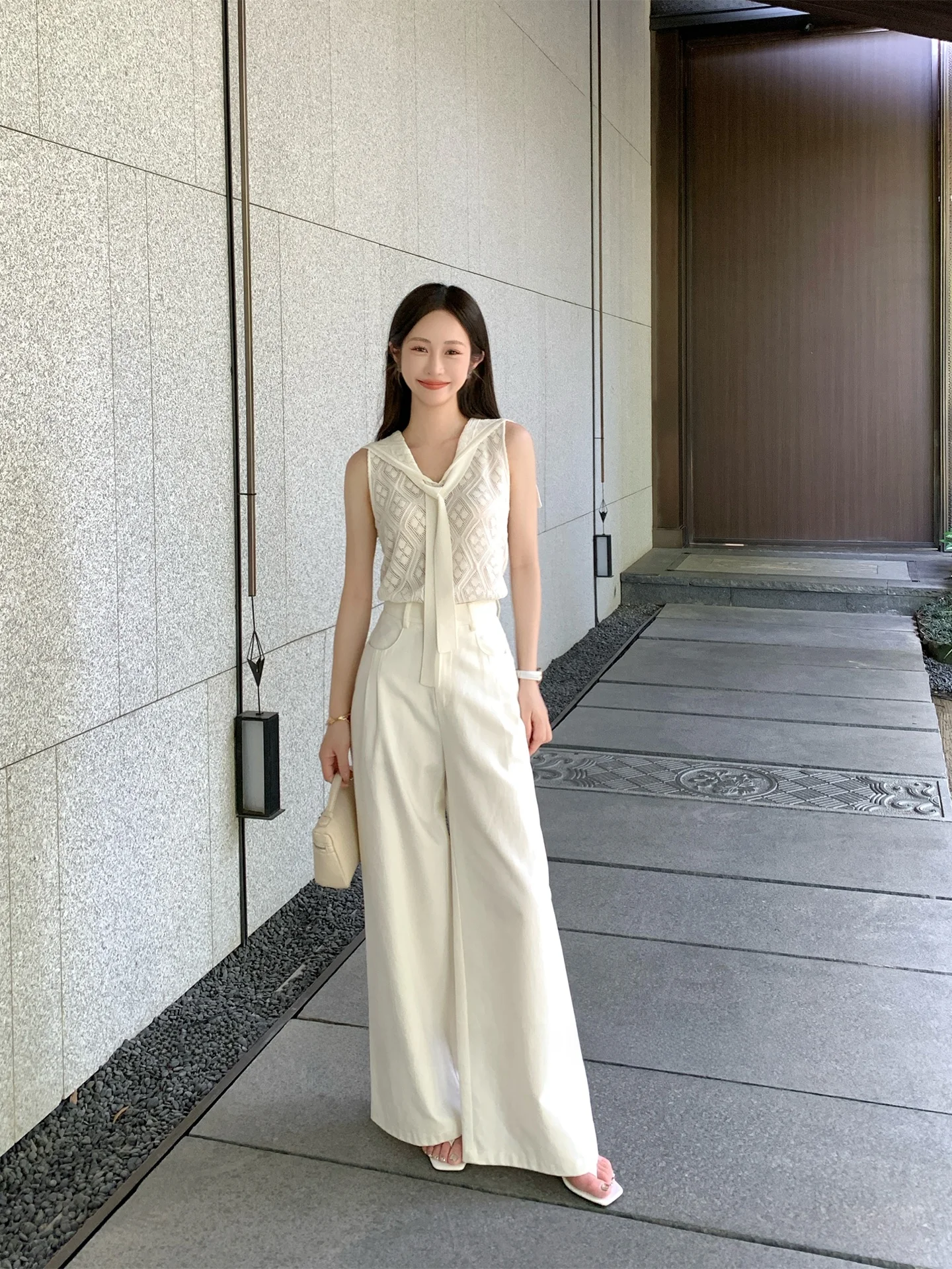 

Женские джинсы с высокой талией, широкими штанинами и прямым кроем, белые, с эффектом текстуры, весенняя новинка, комфортная посадка, женские брюки