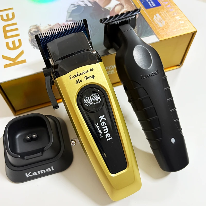 Kemei 2299 90-4 Kit Professional Hair Clippers USB Rechargeable Hair Trimmers For Men Cordless Barber Hair Cutting Machine