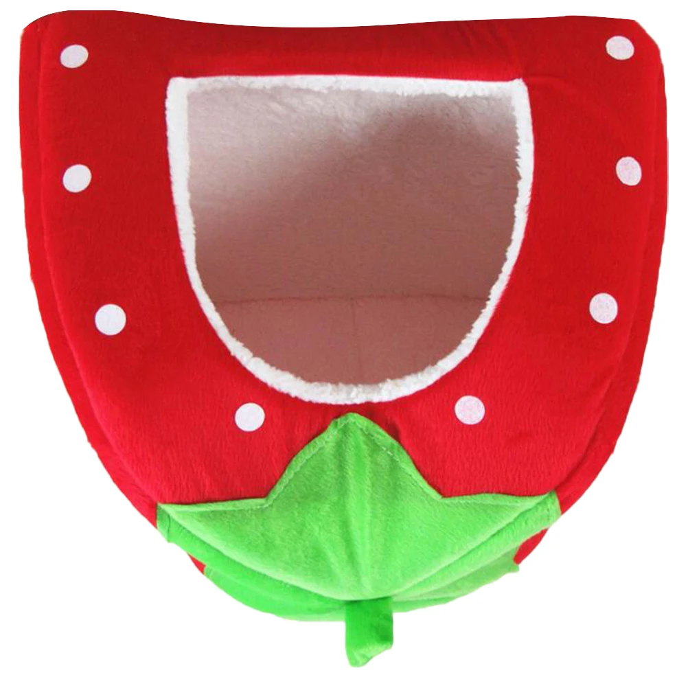 

Foldable Pet Bed Cat Bed Puppy House Strawberry Creative Entrance Pet Sleeping Bed for Cats Dog (Red, Size XS)