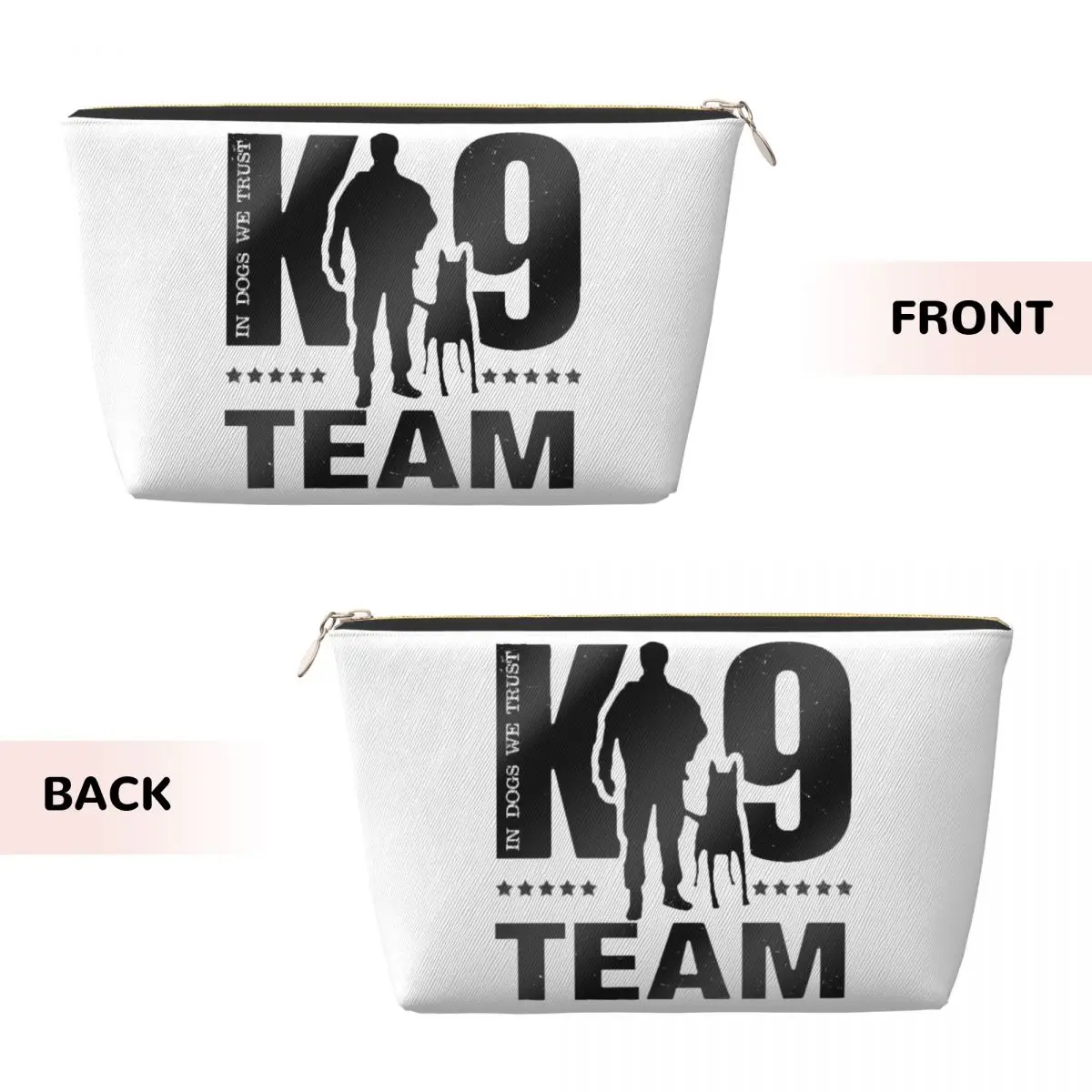 Custom K-9 Team K9 Unit Malinois Travel Toiletry Bag Women Belgian Shepherd Dog Makeup Cosmetic Bag Beauty Storage Dopp Kit