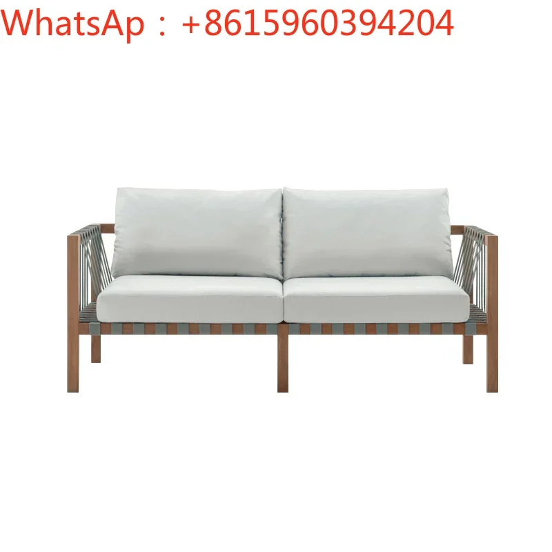 Custom outdoor sofa combination casual teak designer homestay villa courtyard outdoor open-air rope woven solid wood table