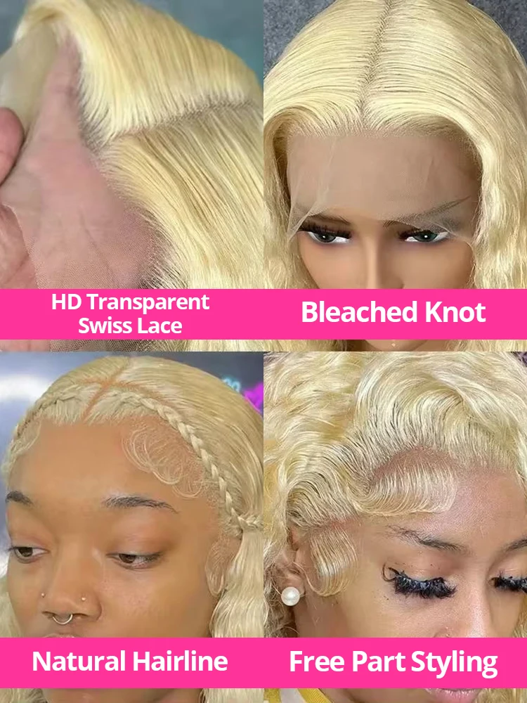 100% شعر الإنسان 613 شقراء HD الدانتيل الباروكة الأمامية 13x4 13x6 موجة عميقة الباروكات الأمامية الملونة مجعد الباروكات موجة المياه الباروكات للنساء ﻿ ﻿